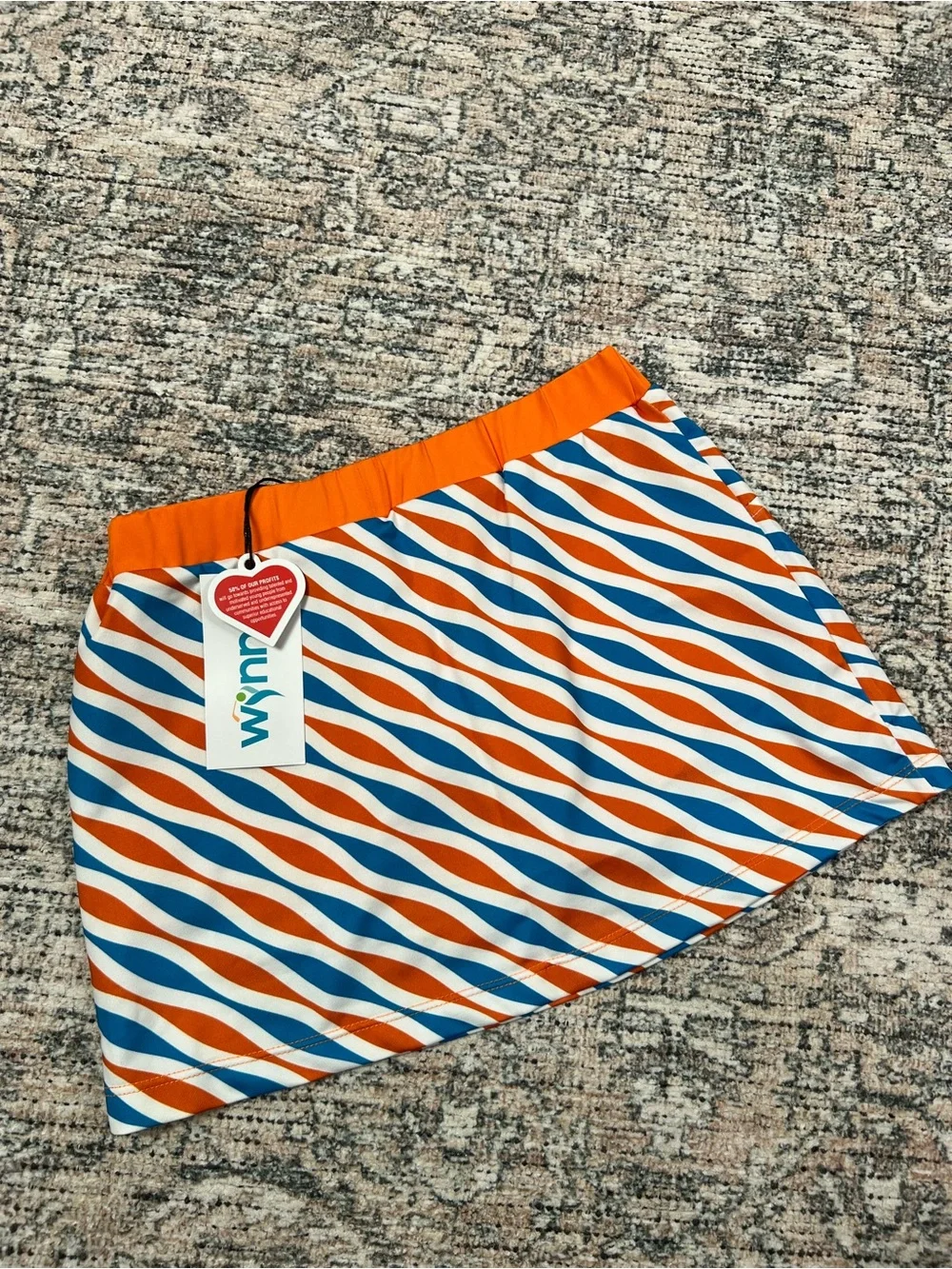 Golf Outfit Girls Small 5-6 Skort And Polo Shirt Orange Blue Performance NWT